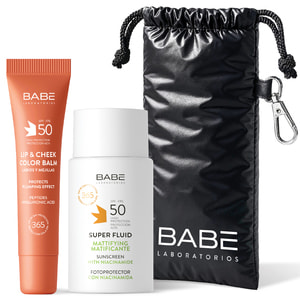 Набор косметический BABE LABORATORIOS (Бабе Лабораториос) Face and Lips nude Флюид для лица 50 мл + Тинт для губ 20 мл + Чехол для очков