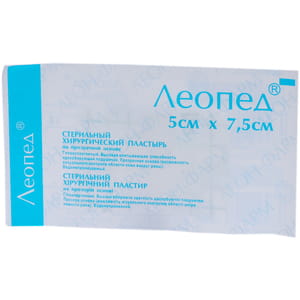 Пластырь хирургический Леопед стерильный прозрачный размер 5 см х 7,5 см 1 шт