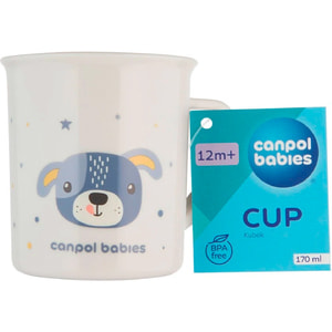 Кружка пластиковая детская CANPOL (Канпол) артикул 4/413_blu2 Cute Animals Мишка голубая 170 мл