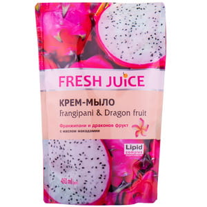 Крем-мыло жидкое FRESH JUICE (Фреш Джус) Frangipani & Dragon fruit Франжипани и драконов фрукт дой-пак 460 мл