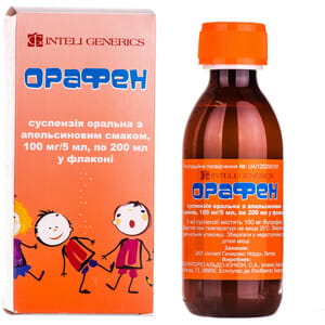 Орафен сусп. орал. 100мг/5мл фл. 200мл, апельсин