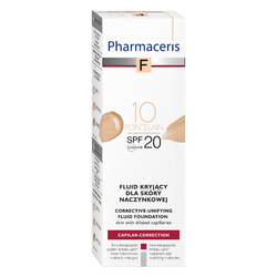 Флюїд для обличчя PHARMACERIS (Фармацеріс) F тональний для капілярної шкіри SPF20 відтінок 10 порцеляновий 30 мл