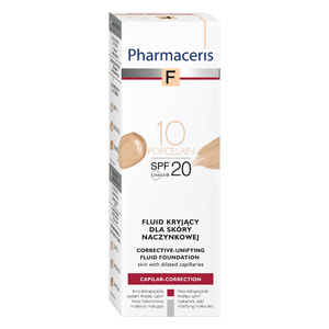 Флюид для лица PHARMACERIS (Фармацерис) F тональный для капиллярной кожи SPF 20 оттенок 10 фарфоровый 30 мл