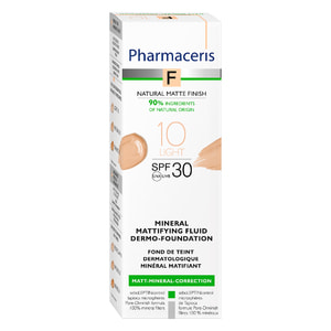 Флюїд для обличчя PHARMACERIS (Фармацеріс) F дермо-тонал мінеральний, матуючий SPF 30 тон 10 світлий 30 мл