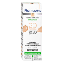 Флюїд для обличчя PHARMACERIS (Фармацеріс) F дермо-тонал мінеральний, матуючий SPF 30 тон 20 натуральний 30 мл