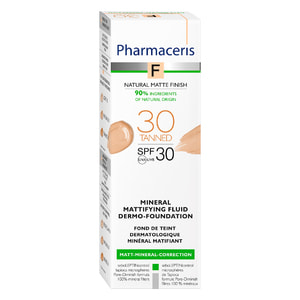 Флюид для лица PHARMACERIS (Фармацерис) F дермо-тонал минеральный, матирующий SPF 30 тон 30 загорелый 30 мл