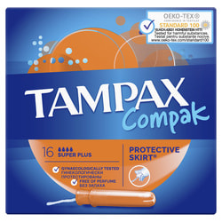 Тампоны женские TAMPAX (Тампакс) Compak (Компакт) Super Plus (Супер Плюс) с аппликатором 16 шт
