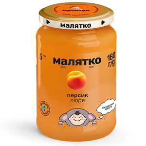 Пюре фруктовое детское Малятко с персиком 180 г