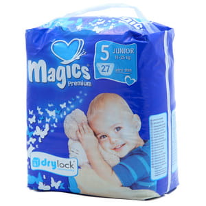 Подгузники для детей MAGICS (Магик) Premium Junior (Премиум Юниор) 5 от 11 до 25 кг 27 шт