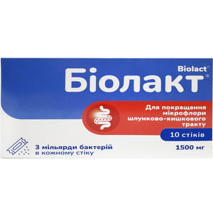 Биолакт порошок для улучшения функций желудочно-кишечного тракта по 1500 мг в стиках 10 шт