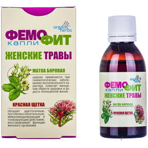 Краплі для профілактики і лікування жіночих хвороб Фемофіт (борова матка і червона щітка) 50 мл