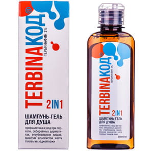 Шампунь-гель для душа Тербинакод 2 в 1 от перхоти и себореи 200 мл