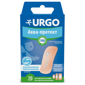 Пластырь медицинский URGO (Урго) Набор водонепроницаемый с антисептиком 20 шт