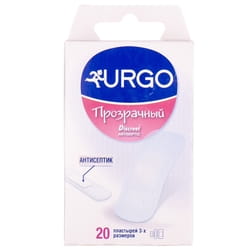 Пластырь медицинский URGO (Урго) Набор прозрачный с антисептиком 20 шт