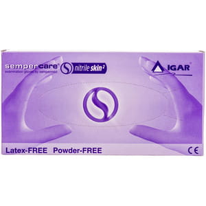Перчатки медицинские смотровые нитриловые нестерильные неприпудренные Sempercare Nitrile (Семперкеа) размер M (7-8) 1пара