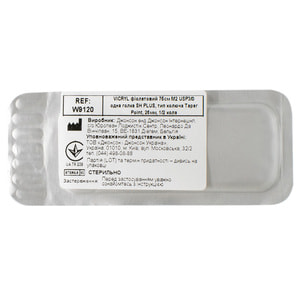 Шовний матеріал що розсмоктується Вікрил розмір USP 3/0, колюча голка 26 мм, 1/2 кола, довжина 75см артикул W9120