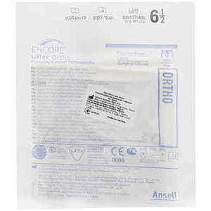Перчатки хирургические стерильные латексные Encore Ortho (Энкор Орто) ортопедические без пудры размер 6,5 1 пара
