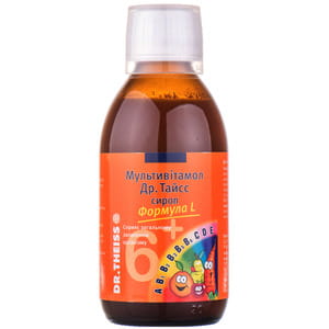 Вітаміни і мінерали Мультивітамол Доктор Тайс сироп формула L з вітаміном С і вітаміном Д флакон 200 мл