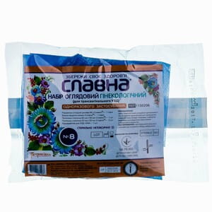 Набор гинекологический смотровой для трансвагинального УЗИ стерильный Славна №8 : с презервативом,перчатки (пара), пеленки, бахилы