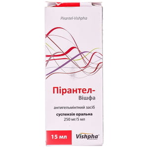 Пірантел сусп. оральн. 250мг/5мл фл. 15мл