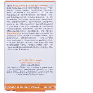 Капли общеукрепляющего действия Гриб Кордицепс Фитобиотехнологии флакон 50 мл