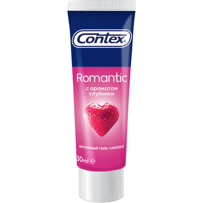Інтимний гель-змазка CONTEX (Контекс) Romantic (Романтик) з ароматом полуниці (лубрикант) 30 мл