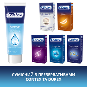 Интимный гель-смазка CONTEX (Контекс) Wave (Вейв) увлажняющий с пантенолом (лубрикант) 30 мл