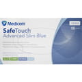 Перчатки смотровые нитриловые нестерильные неприпудренные SafeTouch Advanced Slim Blue текстурированные размер L Medicom 1 пара