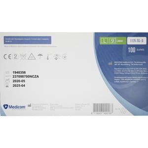 Перчатки смотровые нитриловые нестерильные неприпудренные SafeTouch Advanced Slim Blue текстурированные размер L Medicom 1 пара