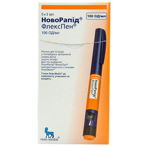 Новорапид Флекспен р-р д/ин. 100ЕД/мл картр. 3мл в шприц-руч. №5