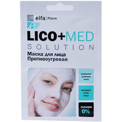 Маска для обличчя ELFA PHARM Lico+Med (Ельфа Фарм Ліко мед) Противугрова 20 мл