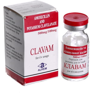 Клавам пор. д/р-ра д/ин. 600мг фл. №1
