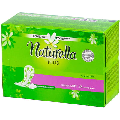 Прокладки ежедневные женские NATURELLA (Натурелла) Camomile Plus Ромашка Плюс 58 шт