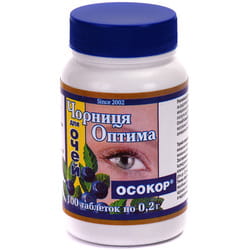 Вітаміни для очей Чорниця - Оптима Осокор таблетки по 200 мг 100 шт