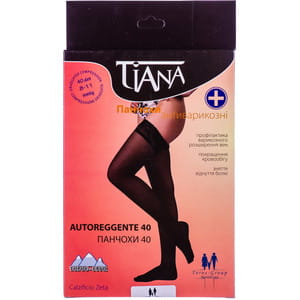 Чулки антиварикозные TIANA 828 (Тиана) 8-11 мм рт ст 40 den размер 5 черные