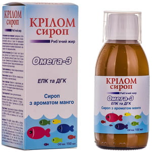 Крилом сироп (рыбий жир) Омега-3 со вкусом манго 150 мл
