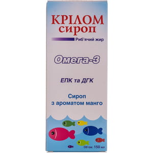 Крилом сироп (рыбий жир) Омега-3 со вкусом манго 150 мл