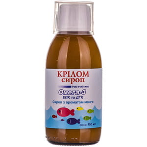 Крилом сироп (рыбий жир) Омега-3 со вкусом манго 150 мл