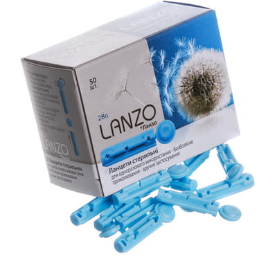 Ланцет медичний стерильний Lanzo (Ланзо) розмір голки 28G 50 шт