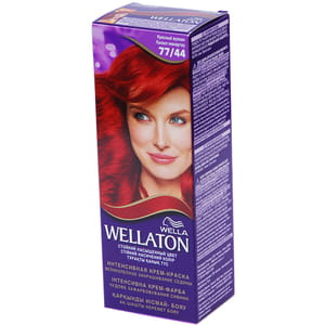 Крем-краска для волос WELLATON (Веллатон) тон 77/44 Красный вулкан