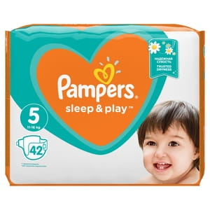 Підгузки для дітей PAMPERS Sleep & Play (Памперс Сліп енд Плей) Junior (Юніор) 5 від 11 до 18 кг 42 шт