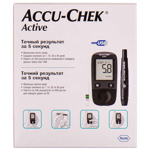 Система для контролю рівня глюкози у крові (глюкометр) Accu-Chek Active (Акку-Чек Актив) модель GB