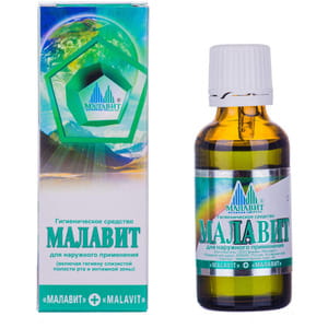 Малавит средство гигиеническое для наружного применения (включая гигиену слизистой полости рта и интимной зоны) флакон 30 мл