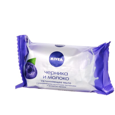 Мыло твердое NIVEA (Нивея) увлажняющее Черника и молоко 90 г