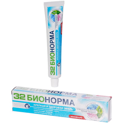 Зубная паста БИОНОРМА 32 Тотал Эффект Крепкая и здоровая ємаль 75 мл