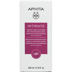 Делікатна очищаюча пінка для интимної гігієни APIVITA (Апівіта) ІНТИМЕЙН захист від сухості з алое та прополісом 200 мл