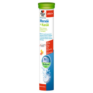 Таблетки для улучшения работы сердечно-сосудистой системы Доппельгерц Актив Магний + Калий шипучие туба 15 шт