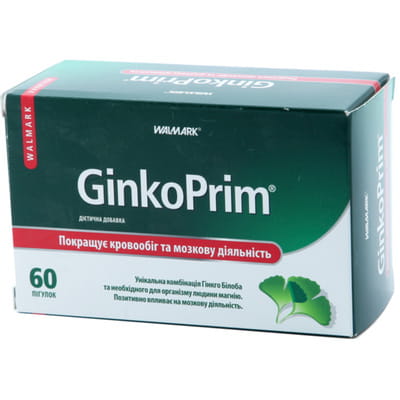 Гинко Прим таблетки для улучшения кровообращения и мозговой деятельности упаковка 60 шт