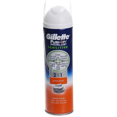 Піна для гоління GILLETTE Fusion (Жілет Фьюжин) ProGlide (Проглайд) Sensitive (Сенситив) Active Sport 250 мл