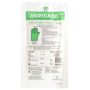 Рукавички хірургічні стерильні Medicare розмір 7 1пара